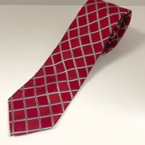 IZOD Red Blue Gold Striped Men’s Tie 100% Silk